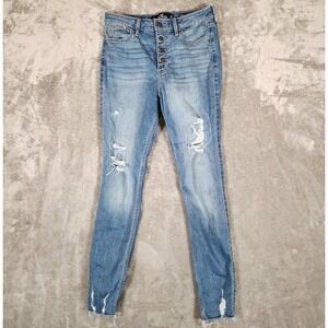 Hollister Jeans Women's 3R 27X27 High Rise Super‎ Skinny Classic Stretch Ripped